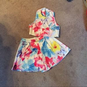 Floral shorts and top set