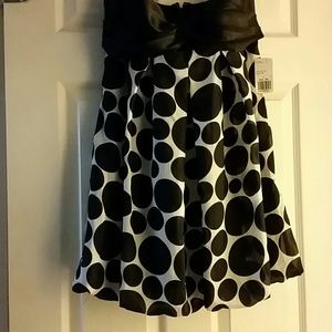 Black and white polka-dot dress