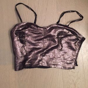 Charlotte Russe gold bustier crop top 💫