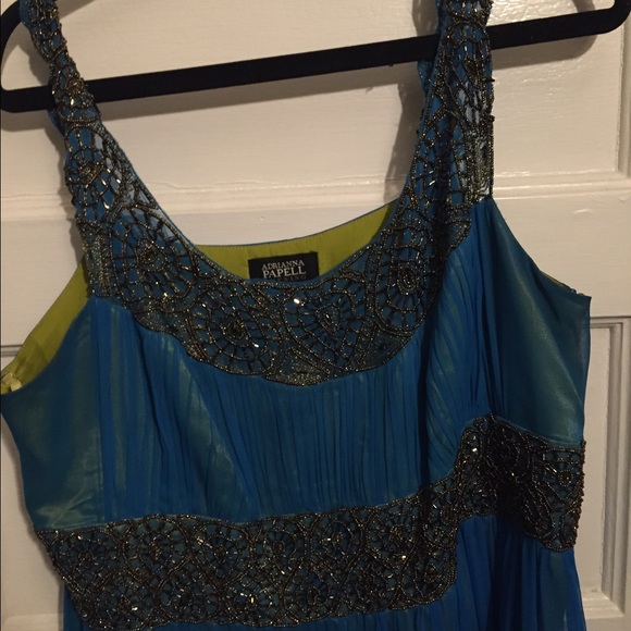 Fabulous teal beaded dress