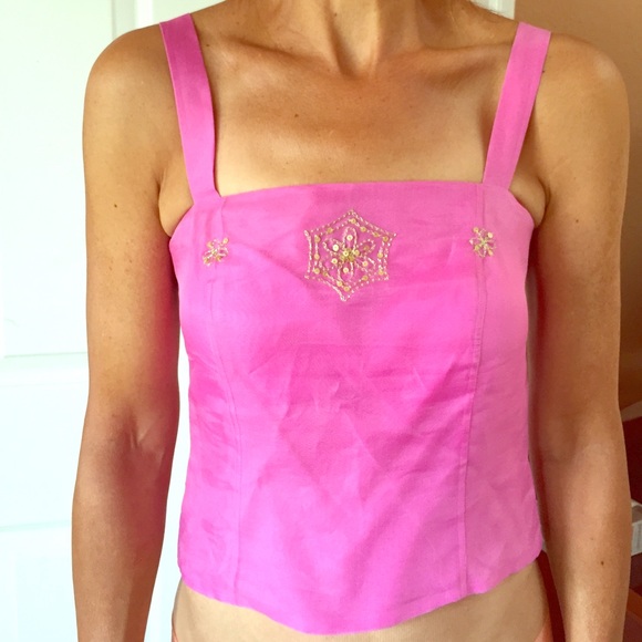 Vintage cropped silk tee