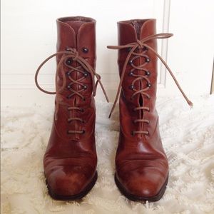 Vintage Joan and David Brown Leather Boot