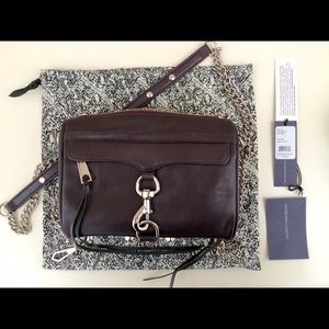 NWT Rebecca Minkoff Mini MAC in Black Cherry