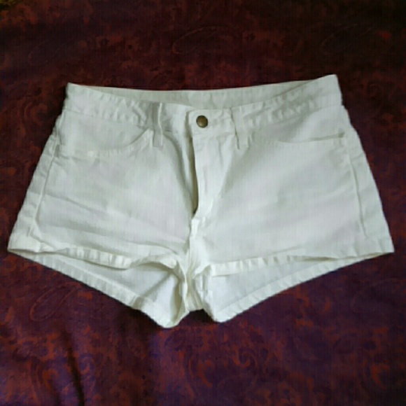 American Apparel White Denim - Jean Shorts