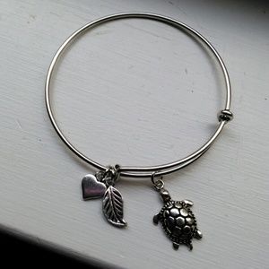 Silver alex and ani style bracelet