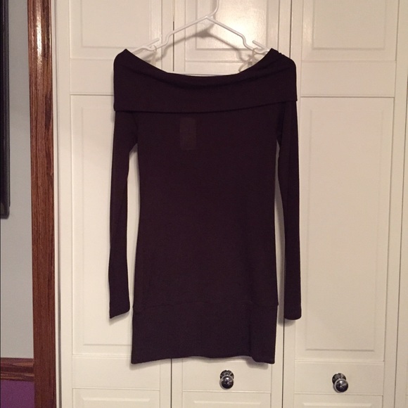 Brown Off The Shoulder Knit Top