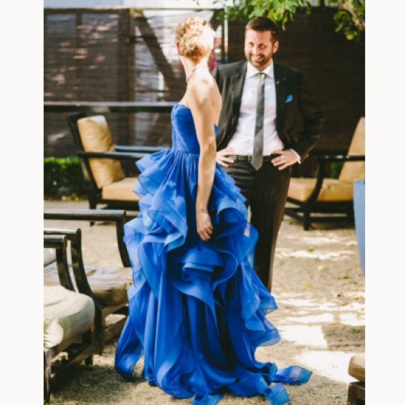 Reem Acra Royal Blue Wedding Dress