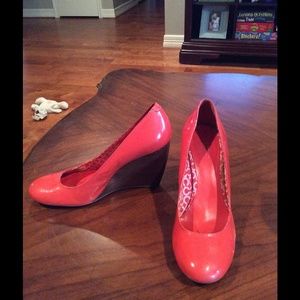 Coach platforms with stacked heel