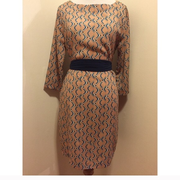 NWOT Geometric Print Shift Vintage Sleeveless Dres