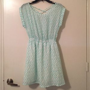 Turquoise and White Dress