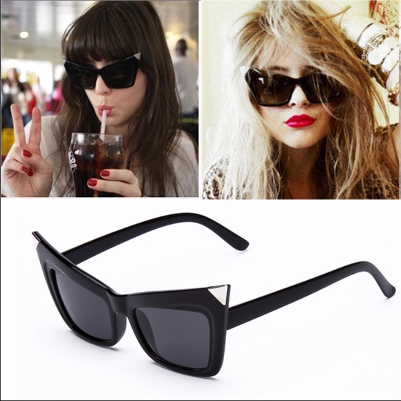 Accessories - Silver Tip Cat-eye Sunglasses