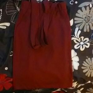 Burgundy Suspender Skirt