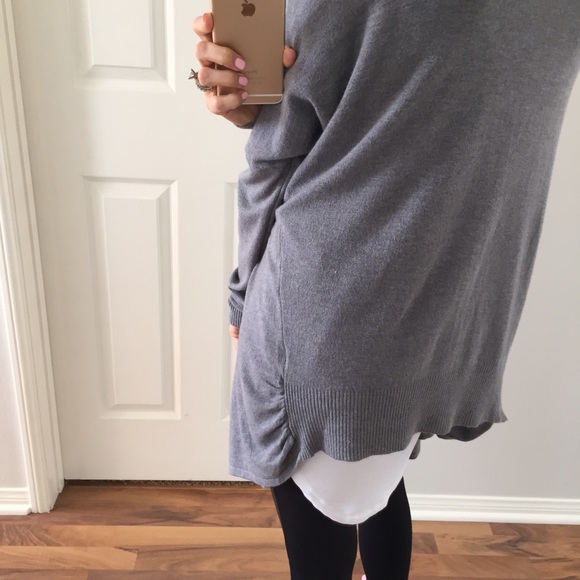 Sold • Cozy Grey Drape Cardigan Sweater - Picture 3 of 4