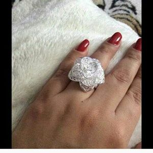 Rose ring sterling silver
