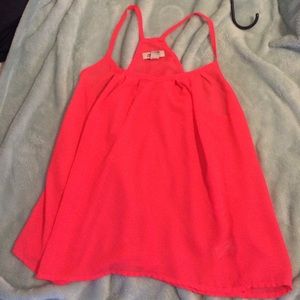 Bright pink see through top