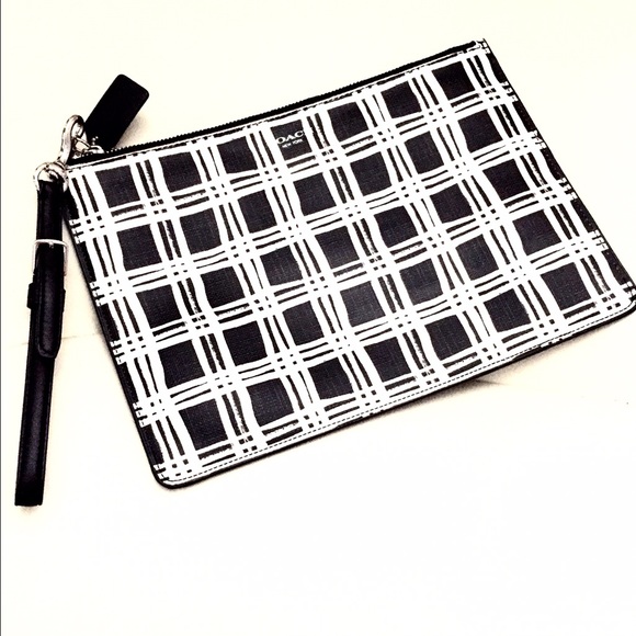 COACH BLEECKER BLACK/WHITE COATED CANVAS F50966