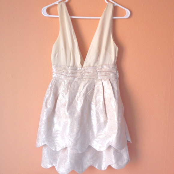 Deep V Scalloped Dress
