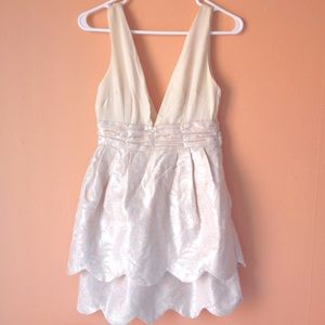 Deep V Scalloped Dress