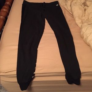 Victoria secret pink black cuffed sweatpants