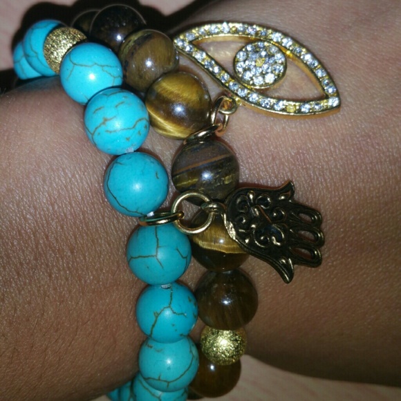 🎉 HOT Pick 🎉  2 Hamsa & Evil Eye Bracelet Set