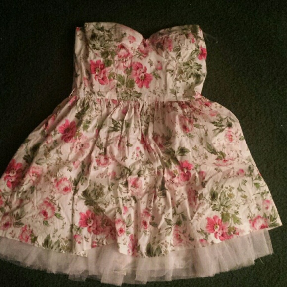 Strapless floral dress