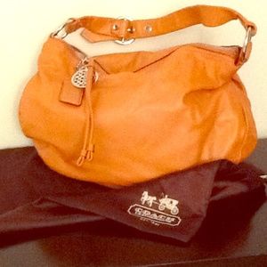 Authentic Coach large leather hobo-burnt orange
