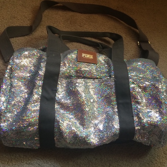 victoria secret sequin duffle bag