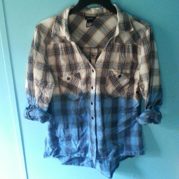 Rue21 Tops - Blue/tan Flannel