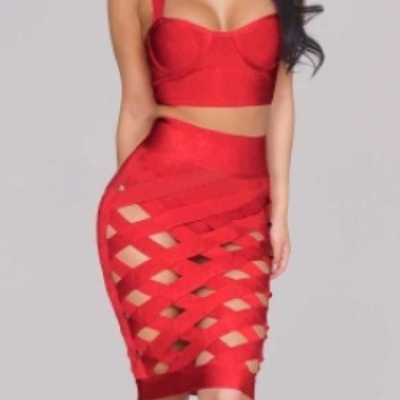 red Bandage dress