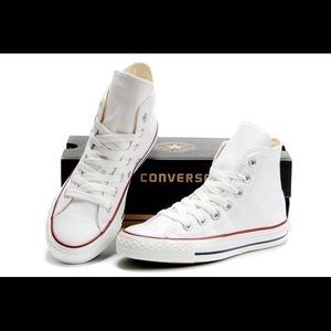 BRAND NEW all white high top converse!
