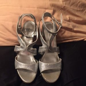 Used silver heels
