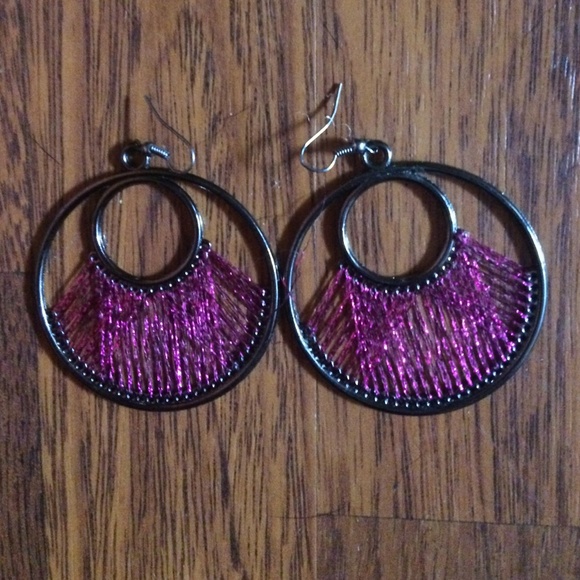Pink Hoop earrings. NEVER BEEN WORN