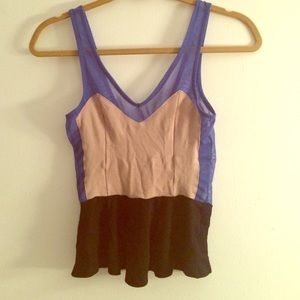Urban outfitters peplum top with mesh back