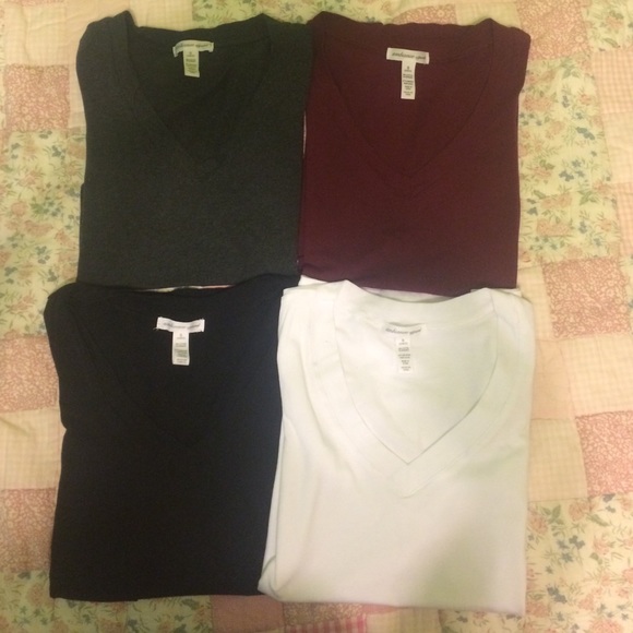 four v-neck t-shirts
