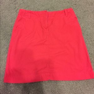 NWOT J CREW Bright coral colored cotton skirt