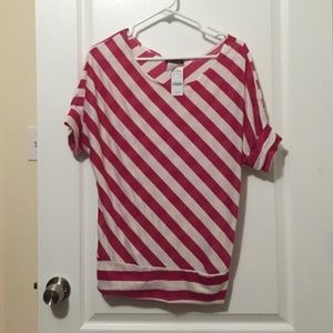 A pink and white striped shirt