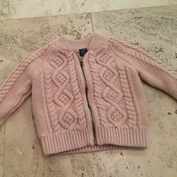 Pretty pink zippered sweater 18-24 M