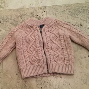 Pretty pink zippered sweater 18-24 M