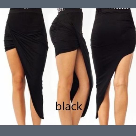 Black high/low skirt