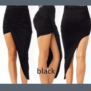 Black high/low skirt