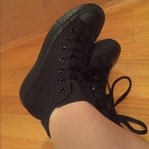 All Black Hightop Converse