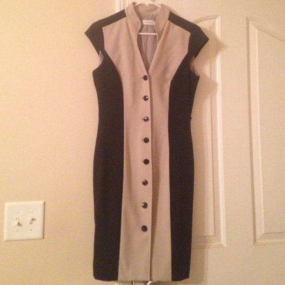 NWT Calvin Klein Black and Tan dress--size 6