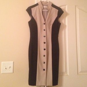 NWT Calvin Klein Black and Tan dress--size 6