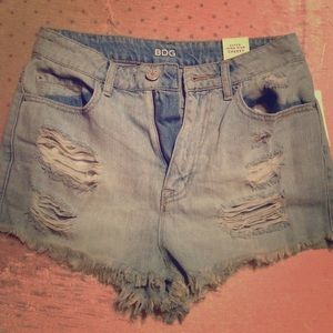 BDG high rise cheeky denim shorts