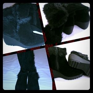 Black suede boots