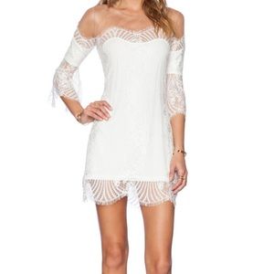 For Love & Lemons Belle Mini Dress (White)