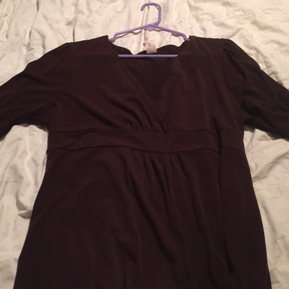 Brown 3/4 sleeve top