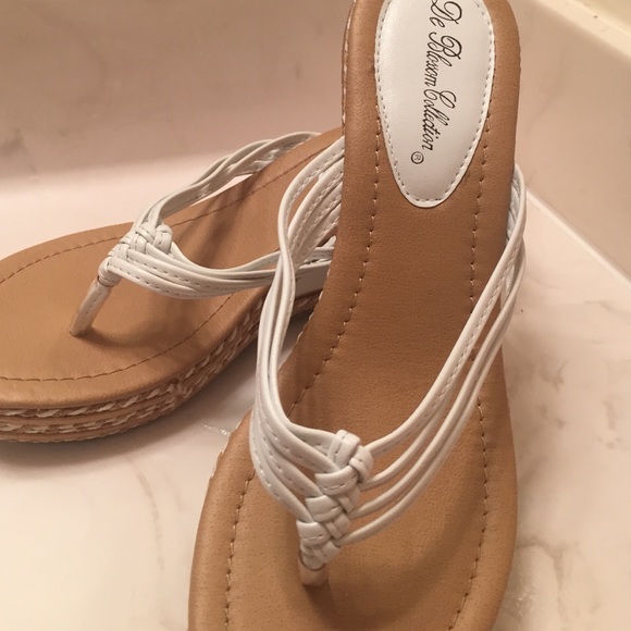 White wedge sandals