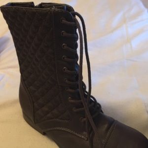 brown combat boots