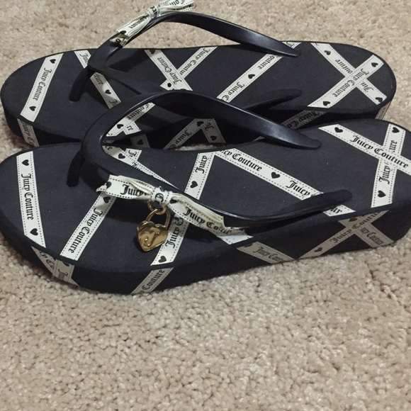 Never worn juicy couture wedge flip flops
